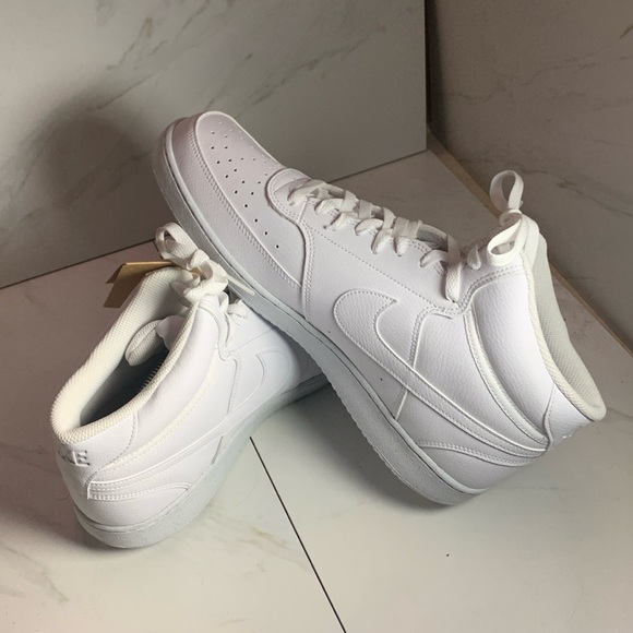 Size 13 - Nike Court Vision Mid Triple White new with box - Picture 1 of 9